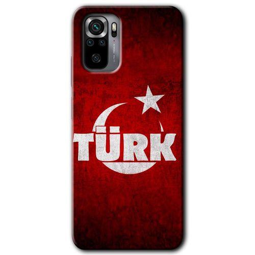 MRCİLETİSİM Xiaomi Redmi Note 10s Kılıf Kapak - Ayyıldız Türk +Hayalet Ekran Yandan Gözükmez