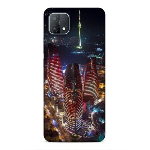 Oppo A15s Uyumlu Kılıf Azarbaijan (33) Hybrid Kılıf Kuleler Gece
