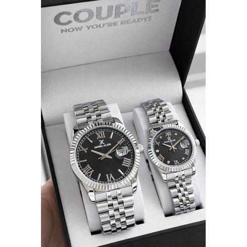 Daniel Klein Çift Sevgili Saati Çelik Bileklik Çelik Kordon 3 Atm Suya Dayanıklı Kol Saati VS.BLKT.0807