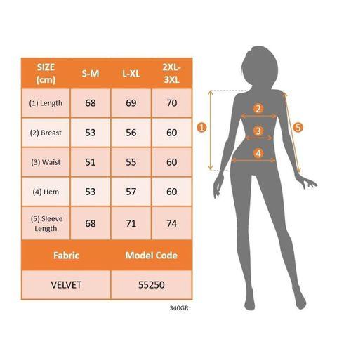 Kadın Uzun Kollu Balıkçı Yaka Damla Detaylı Kadife Bluz