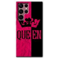 MRCİLETİSİM Samsung Galaxy S22 Ultra Kılıf HD Desen Baskılı Arka Kapak + Temperli Cam - Queen