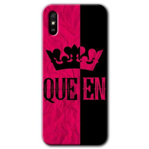 Xiaomi Redmi 9A Kılıf HD Desen Baskılı Arka Kapak+Temperli Cam - Queen