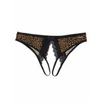 Özel Bölgesi Açık Leopar Desenli Fantezi Külot
