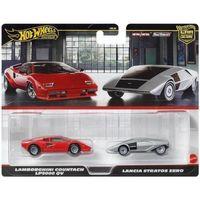 Hot Wheels Premium Car Culture Lamborghini Countach LP5000 QV & Lancia Stratos Zero JBL02