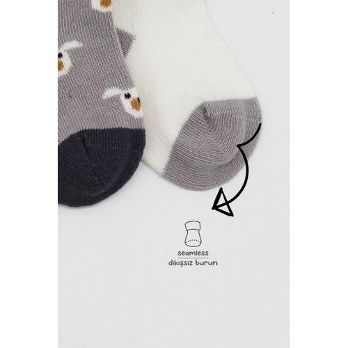 Bistyle Love Dog Penye Soket Çorap 2'Li BS10118 Gri