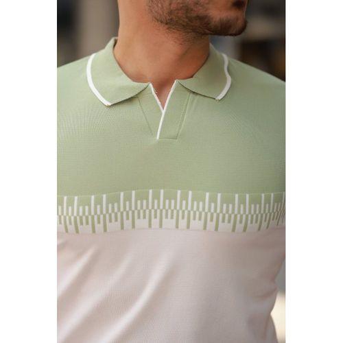 Erkek Hemşire Yaka çift Renk Kısa Kollu Tişört