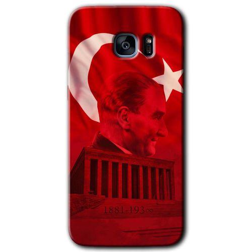 Galaxy S7 Edge Kılıf HD Desen Baskılı Arka Kapak - Anıtkabir Atatürk