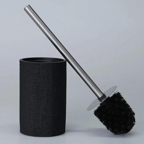 By Selim Linen Siyah 5 Parça Polyester Banyo Seti