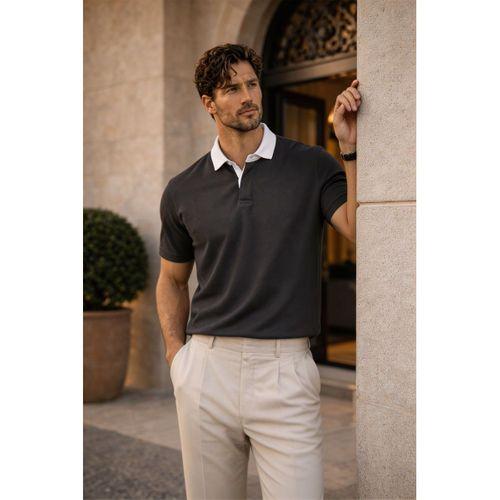 Arthur Regular Fit Nova Pike Kumaş Polo Yaka T-Shirt - Füme