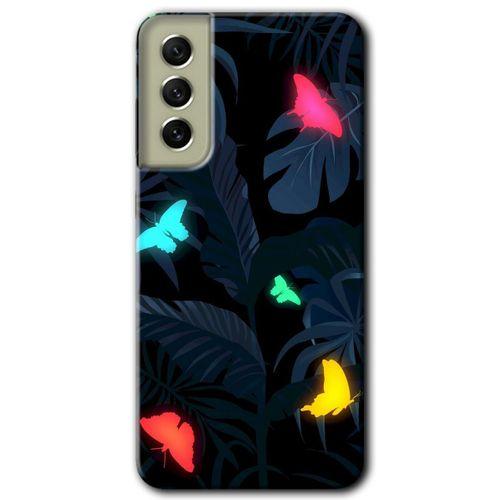 MRCİLETİSİM Samsung Galaxy S21 FE Kılıf Baskılı Kapak - Lighter Butterfly +Tam Ekran Koruyucu