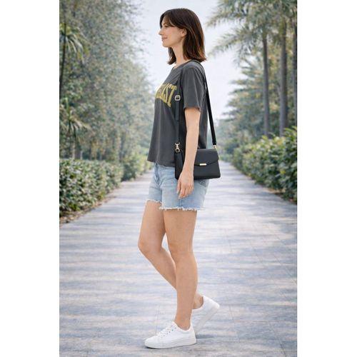 ALEXANDERGARDI Baskılı Antrasit Basic T-shirt