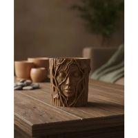 Doğa Temalı Yüz Detaylı Dekoratif Vazo 3d Ağaç Desenli Şık Saksı