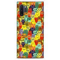 Lopard Samsung Galaxy Note 10 Plus Uyumlu Kılıf Kediler (38) Neo Hybrid Kılıf Mor