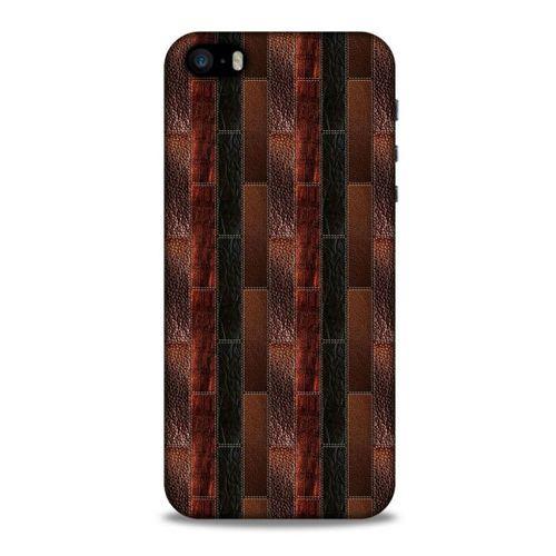 Apple Iphone 5 Kılıf Patchwork (8) Baskılı Kılıf Siyah Kahverengi