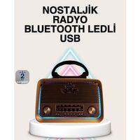 Ahşap Nostaljik Radyo Bluetooth Usb Sd Kart Destekli