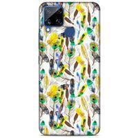 Oppo Realme C15 Kılıf Desenli Özel Seri Tüyler (5) Koruma Kabı