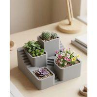 3d Baskı Sukulent Ve Kaktüs Saksı Seti Çok Katlı Tasarım Şık Ev Ofis Dekoru