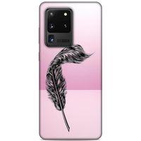 Lopard Samsung Galaxy S20 Ultra Uyumlu Kılıf Tattoo's (29) Arka Koruma Kılıfı Tüy Dövmesi