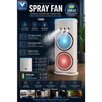 Çift Başlıklı Sprey Fan Nemlendirici Ve Renkli Led Işıklı Beyaz
