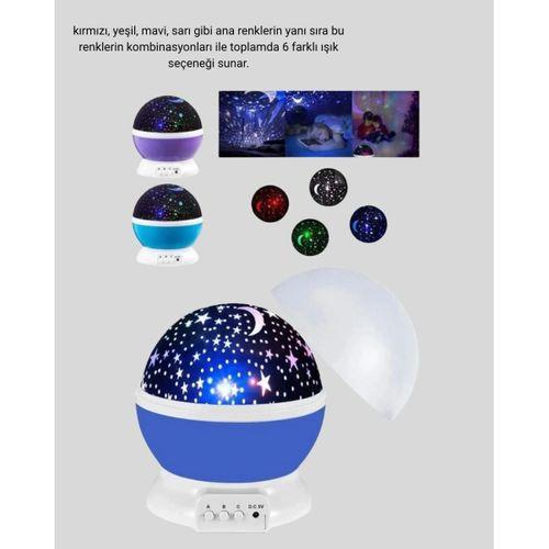 Renkli Led Gece Lambası 6 Işık Modlu Çocuk Odası Atmosfer Aydınlatma