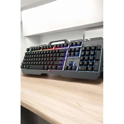 Q Klavye Rgb Işıklı Klavye Ve Mouse Seti Kablolu Mouse Hediyeliş