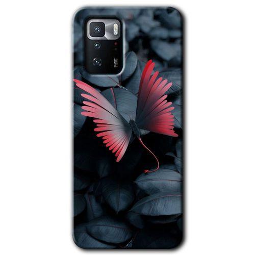 MRCİLETİSİM Poco x3 GT Kılıf HD Desen Baskılı Arka Kapak + Temperli Cam - Dark Butterfly