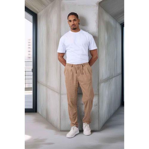 Roy Regular Fit Beli Lastikli Fitilli Kadife Kumaş Fermuarlı Jogger Erkek Pantolon - Bej