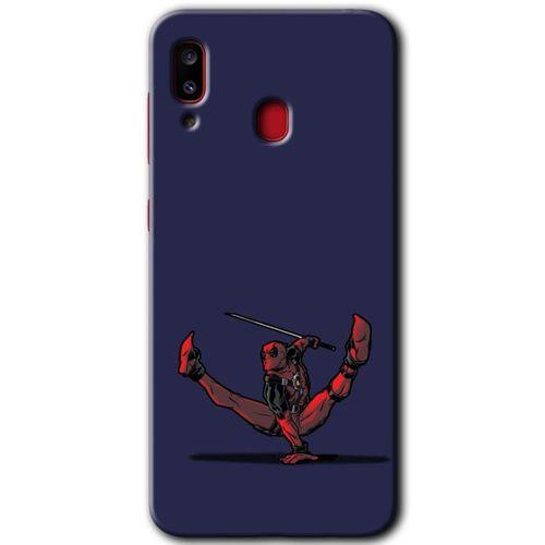 MRCİLETİSİM Samsung Galaxy A20 Kılıf Baskılı Kapak - DeadPool 3 + 5D Tam Kaplayan Cam