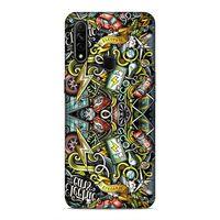 Oppo A31 Kılıf Elektrikli Araba Doodle Arka Kapak Silikon Koruma Full Koruyucu
