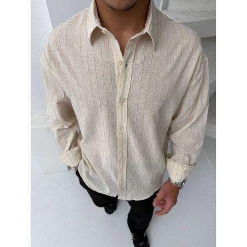 Erkek Çizgili Keten Gömlek