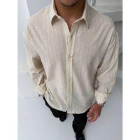 Erkek Çizgili Keten Gömlek