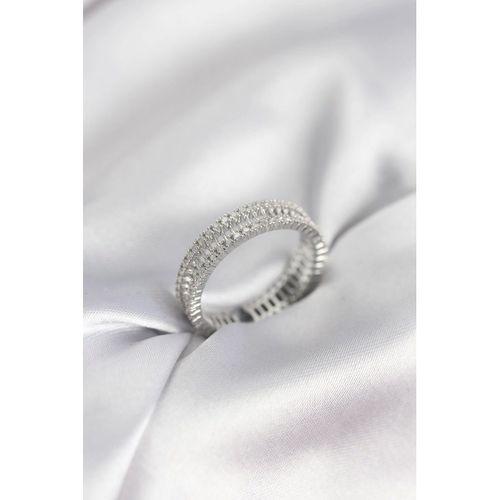 Gümüş Renk Minimal Zirkon Taşlı Kadın Yüzük