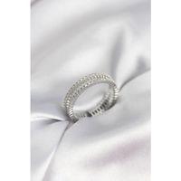 Gümüş Renk Minimal Zirkon Taşlı Kadın Yüzük