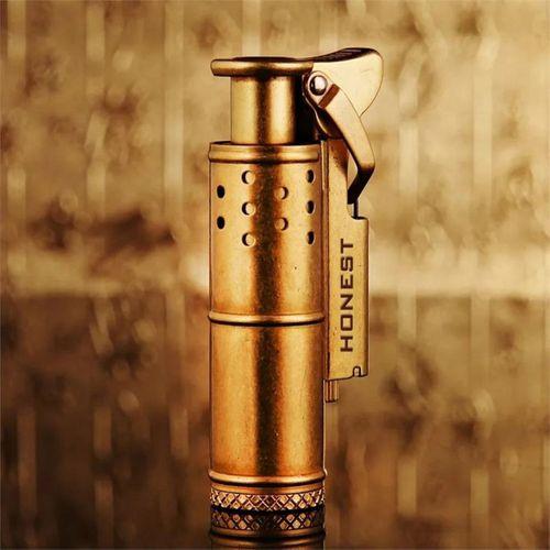 Vintage Retro Benzinli Muhtar Çakmağı Otantik Sarı