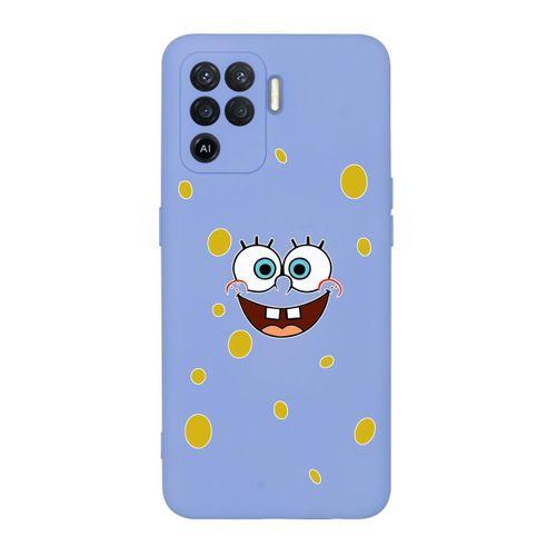 Oppo Reno 5 Lite Sponge Bob Desenli Premium Silikonlu Telefon Kılıfı