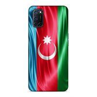 Oppo A52 Uyumlu Kılıf Azarbaijan (36) Glitter Kılıf Tam Bayrak