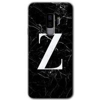 Potkal Hediye Fabrikası Samsung Galaxy S9 Plus HD Baskılı Kılıf + 9D Tam Ekran Koruyucu - Siyah Mermer Desenli Z Harf