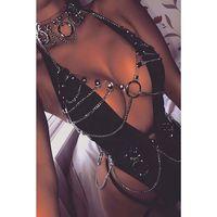 Seksi Zincirli ve Halkalı Şeffaf Harness