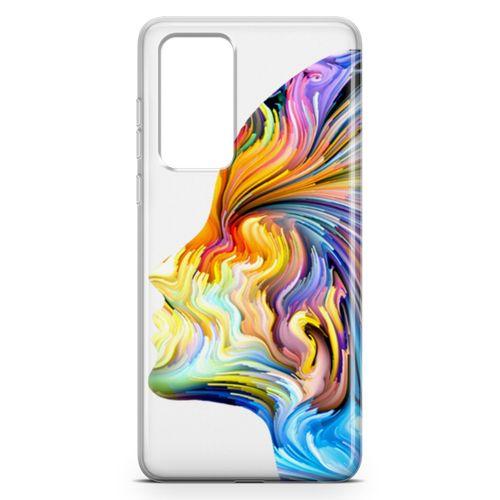Huawei P40 Kılıf Yüz Renk Arka Kapak Koruma Desenli Full Koruyucu