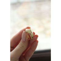 Punta Zirkon Taşlı Gold Kaplama Kadın Yüzük