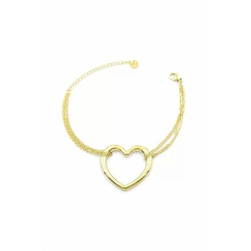Zincir Kalp Bileklik - Altın