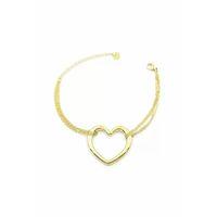Zincir Kalp Bileklik - Altın