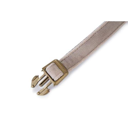 Beeztees DBL Köpek Tasması, Kadife, Gri, 35-50cm, 20mm