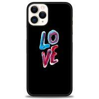 iPhone 12 Pro Kılıf HD Baskılı Kılıf - Renkli Love + Tam Ekran Koruyucu