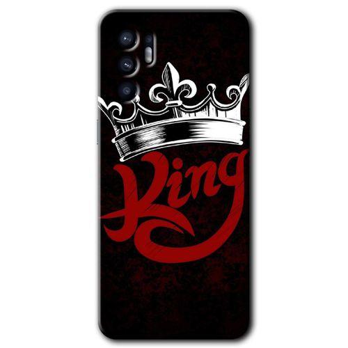 Oppo Reno 6 Kılıf HD Desen Baskılı Arka Kapak + Temperli Cam - King