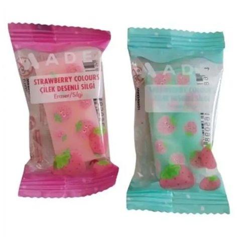 Adel Çilek Desenli Silgi - 4 adet