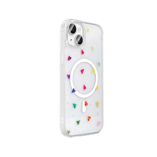 Apple iPhone 14 Kılıf M-Safe Şarj Özellikli Şeffaf Zore Folk Sert Kapak
