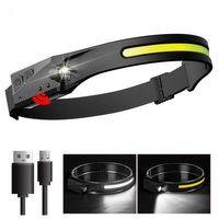 5 Aydınlatma Modlu COB LED Sensörlü USB Şarj Edilebilir Dahili Pilli Kafa Lambası