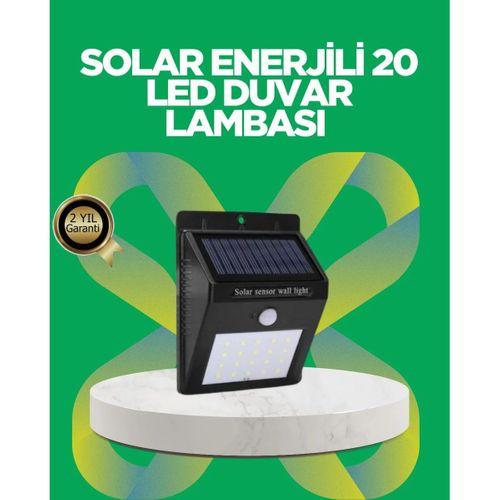 Solar Enerjili 20 Led Hareket Sensörlü Duvar Lambası