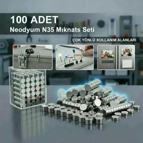 100 Lü 8x3mm Yuvarlak Neodyum Mıknatıs